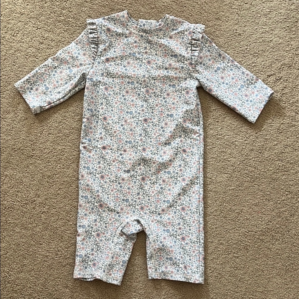 H&M Pastel Floral Baby Rashguard Swim girls 2-4yrs
